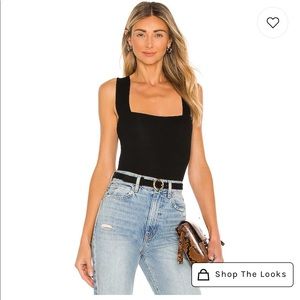 Black fitted tank top by Michael Lauren. Size XS